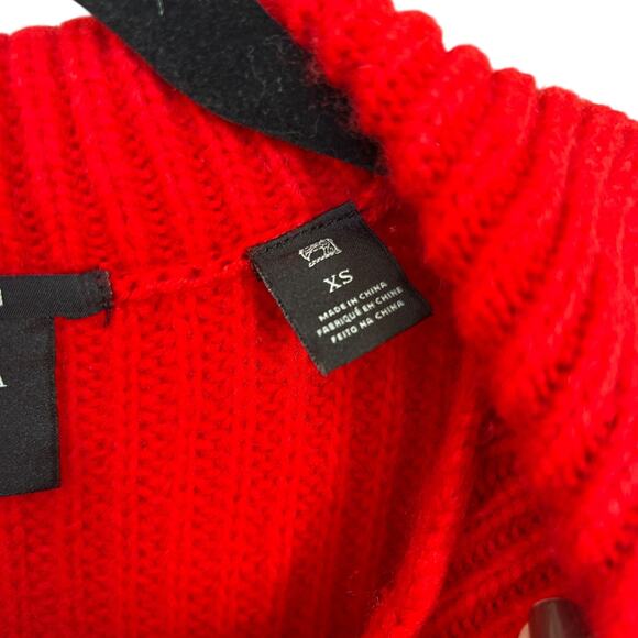 Maison Scotch Boy's Scotch & Soda Red Ribbed Quarter Zip Sweater Size XS - Picture 3 of 6